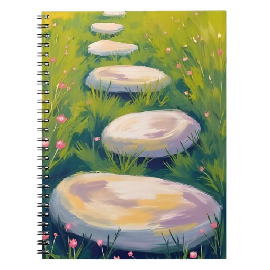 Garden Stepping Stones Watercolor Painting Notizblock (Vorderseite)
