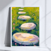 Garden Stepping Stones Watercolor Painting Poster