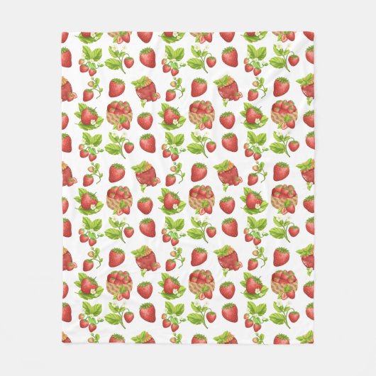 Garden Strawberries und Strawberry Jam Fleecedecke (Vorderseite)