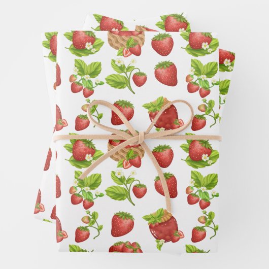 Garden Strawberries und Strawberry Jam Geschenkpapier Set (Beispiel)