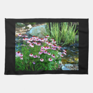 Garden Stream Digital mit Lila Ausstattungen Geschirrtuch