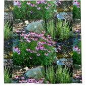 Garden Stream mit Lila Sitzgelegenheiten Duschvorhang (Vorderseite)