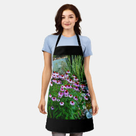 Garden Stream mit Lila Sitzgelegenheiten Schürze