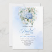 Garden Style Blue Hydrangea Bridal Shower Invites Einladung (Vorderseite)