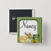 Garden Stylish Classy Brides Mother Wedding Button (Vorne & Hinten)