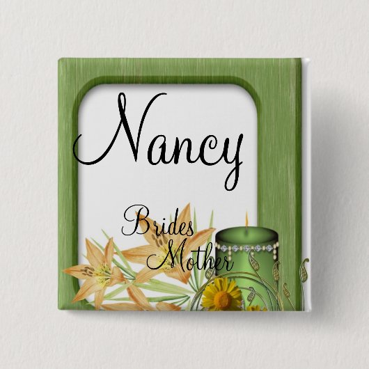 Garden Stylish Classy Brides Mother Wedding Button (Vorderseite)