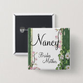 Garden Stylish Classy Brides Mother Wedding Button (Vorne & Hinten)
