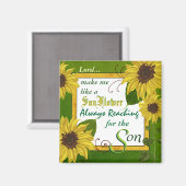 Garden Sunflower Prayer Magnet (Vorderseite/Rückseite)