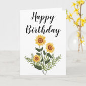Garden Sunflower Sketch Happy Birthday Karte (Gelbe Blume)