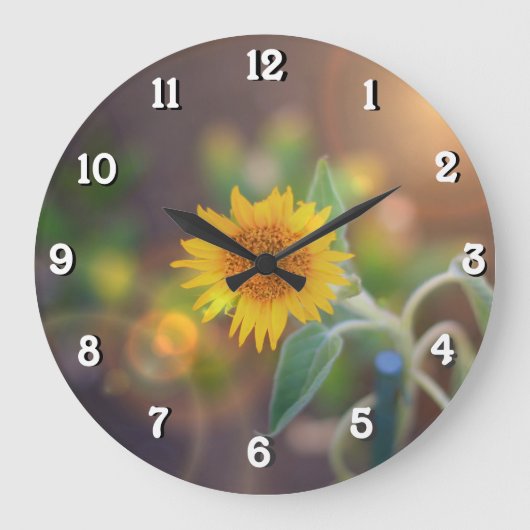 Garden Sunflower wall clock Große Wanduhr (Vorderseite)