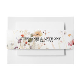 Garden Sunflower Wedding Invitation Belly Band