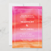 Garden Sunrise Pink Orange Hochzeit Einladung (Vorderseite)