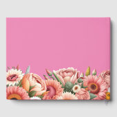 Garden Sunrise Pink Orange Moderne Blumenhochzeit Gästebuch (Rückseite)