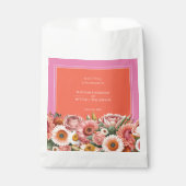 Garden Sunrise Pink Orange Moderne Blumenhochzeit Geschenktütchen (Vorderseite)