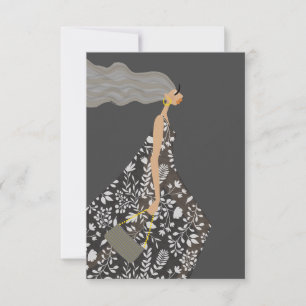 Garden Swag Fashionista Mode Illustration Dankeskarte
