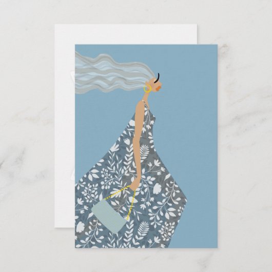 Garden Swag Fashionista Mode Illustration Dankeskarte (Vorne/Hinten)