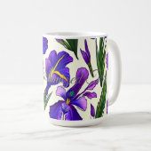 Garden Symphony: Iris Floral Pattern Kaffeetasse (VorderseiteRechts)