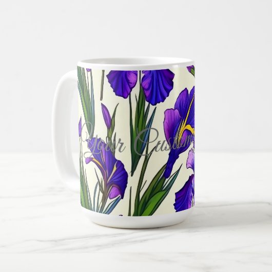 Garden Symphony: Iris Floral Pattern Kaffeetasse (Vorderseite Links)