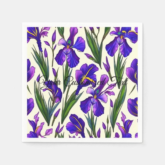 Garden Symphony: Iris Floral Pattern Serviette (Vorderseite)