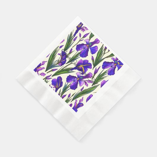 Garden Symphony: Iris Floral Pattern Serviette (Ecke)