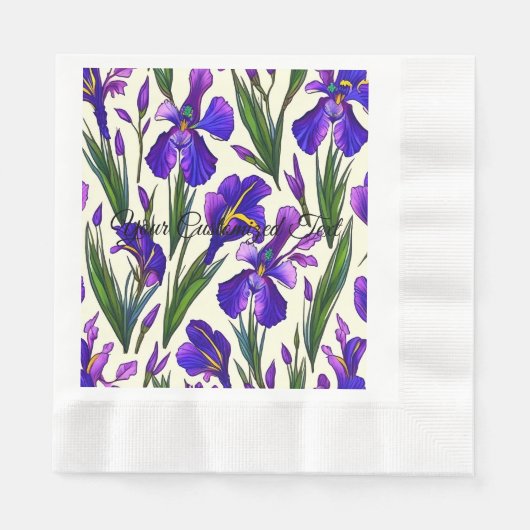 Garden Symphony: Iris Floral Pattern Serviette (Vorderseite)