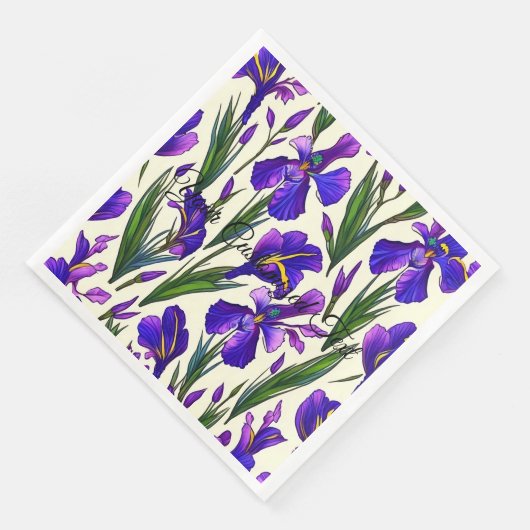 Garden Symphony: Iris Floral Pattern Serviette (Ecke)