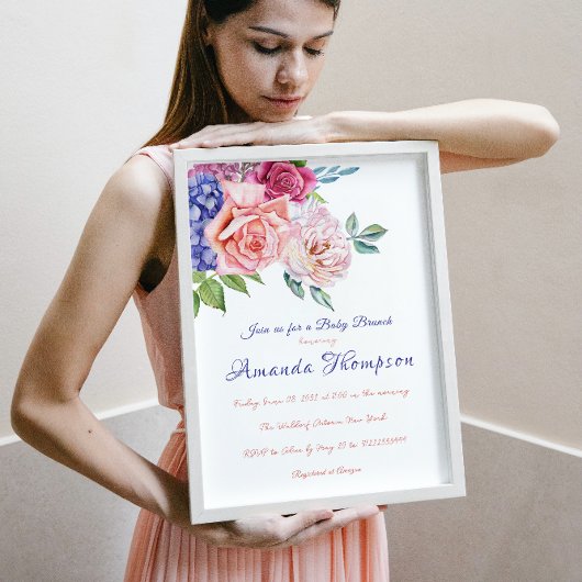 Garden Tee Party Floral Bridgerton Baby Dusche Einladung