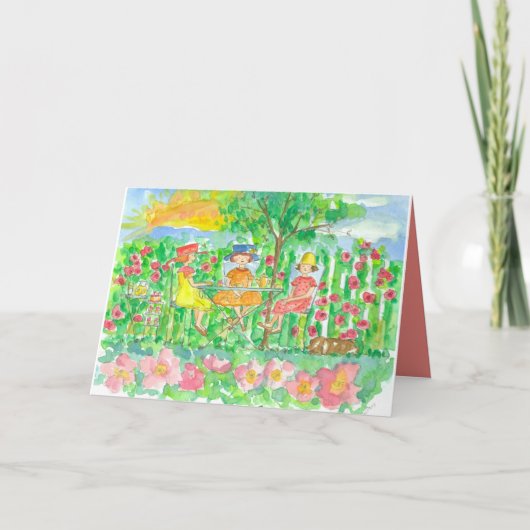 Garden Tee Party Girlfriends Happy Birthday Karte (Vorderseite)