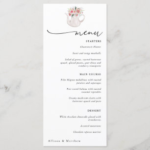 Garden Tee Party Menu Menükarte