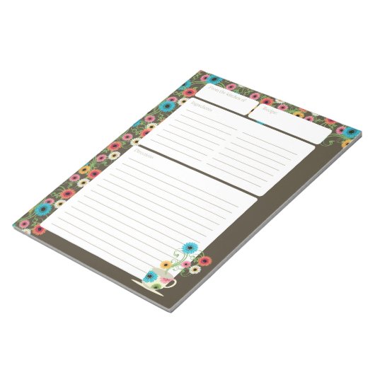 Garden Tee Party Recipe Notizblock (angewinkelt)