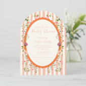 Garden Tee Party Whimsical Wreath Baby Dusche Einladung (Stehend Vorderseite)