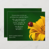 Garden Themed Sonnenblumen und Ladybug Einladung (Vorne/Hinten)
