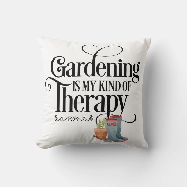 Garden Therapy Boots Throw Kissen (Vorderseite)
