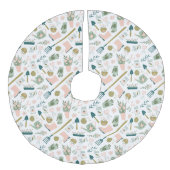 Garden Time Tree Skirt Leinenimitat Weihnachtsbaumdecke (Vorderseite)