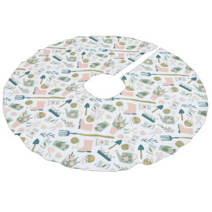 Garden Time Tree Skirt Leinenimitat Weihnachtsbaumdecke