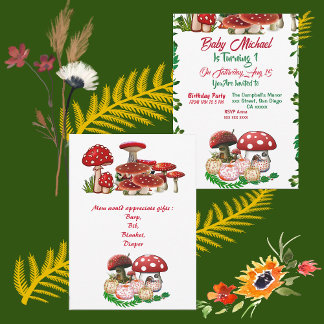 Garden Toadstool Fall Pumpkin Baby's 1. Geburtstag