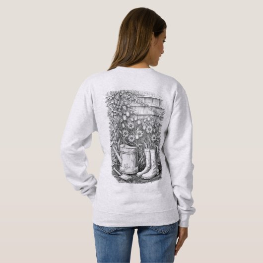 Garden Tools and Flowers Sketch Sweatshirt (Schwarz voll)