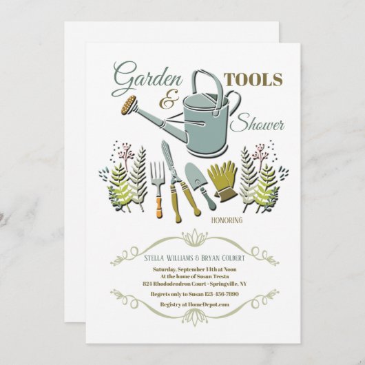 Garden Tools Dusche Einladung (Vorne/Hinten)