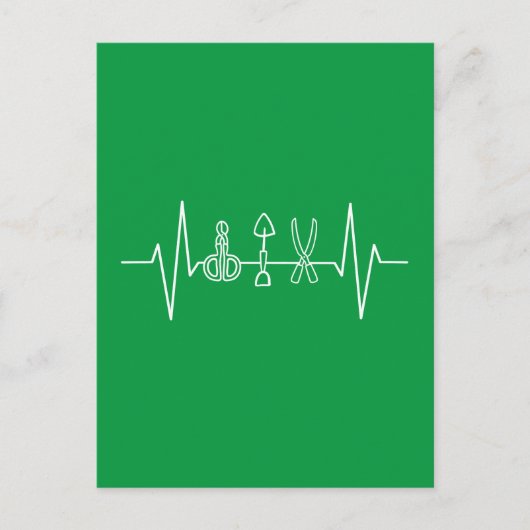 Garden Tools Heartbeat Gardener Postkarte (Vorderseite)