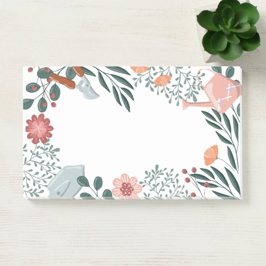 Garden Tools & Wildflowers Border Post-it Klebezettel (Büro)