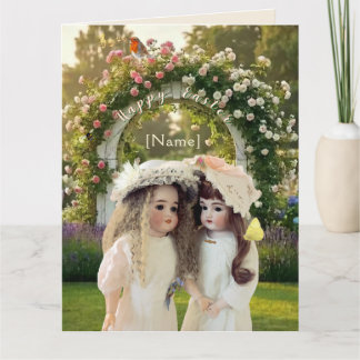 Garden Trellis Antique Dolls BIG Card Dankeskarte