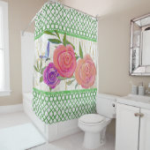 Garden Trellis Modern Floral w Butterfly n Holz Duschvorhang (Beispiel)