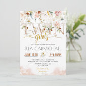 Garden Twins Girls Kinderdusche Einladung (Stehend Vorderseite)