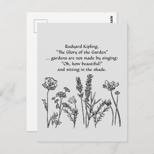 Garden Verse Rudyard Kipling Blume Postkarte (Vorne/Hinten)