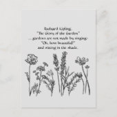 Garden Verse Rudyard Kipling Blume Postkarte (Vorderseite)