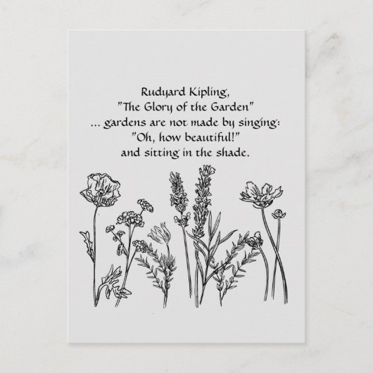 Garden Verse Rudyard Kipling Blume Postkarte (Vorderseite)