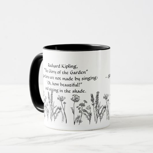 Garden Verse Rudyard Kipling Blume Tasse (Vorderseite Links)