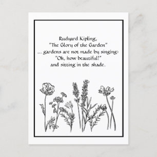 Garden Verse Rudyard Kipling Wasserfarben Blume C Postkarte