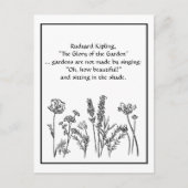 Garden Verse Rudyard Kipling Wasserfarben Blume C Postkarte (Vorderseite)