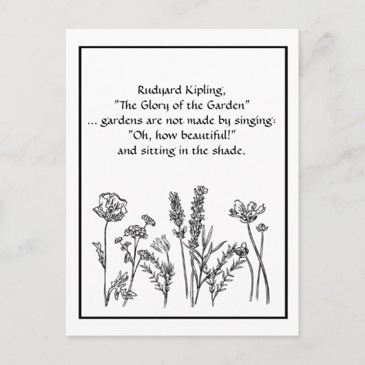 Garden Verse Rudyard Kipling Wasserfarben Blume C Postkarte (Vorderseite)